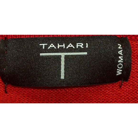 Tahari Sweater Womens 1X Red Rib Band Pullover Long Sleeve Rayon Blend NWT - Picture 8 of 13